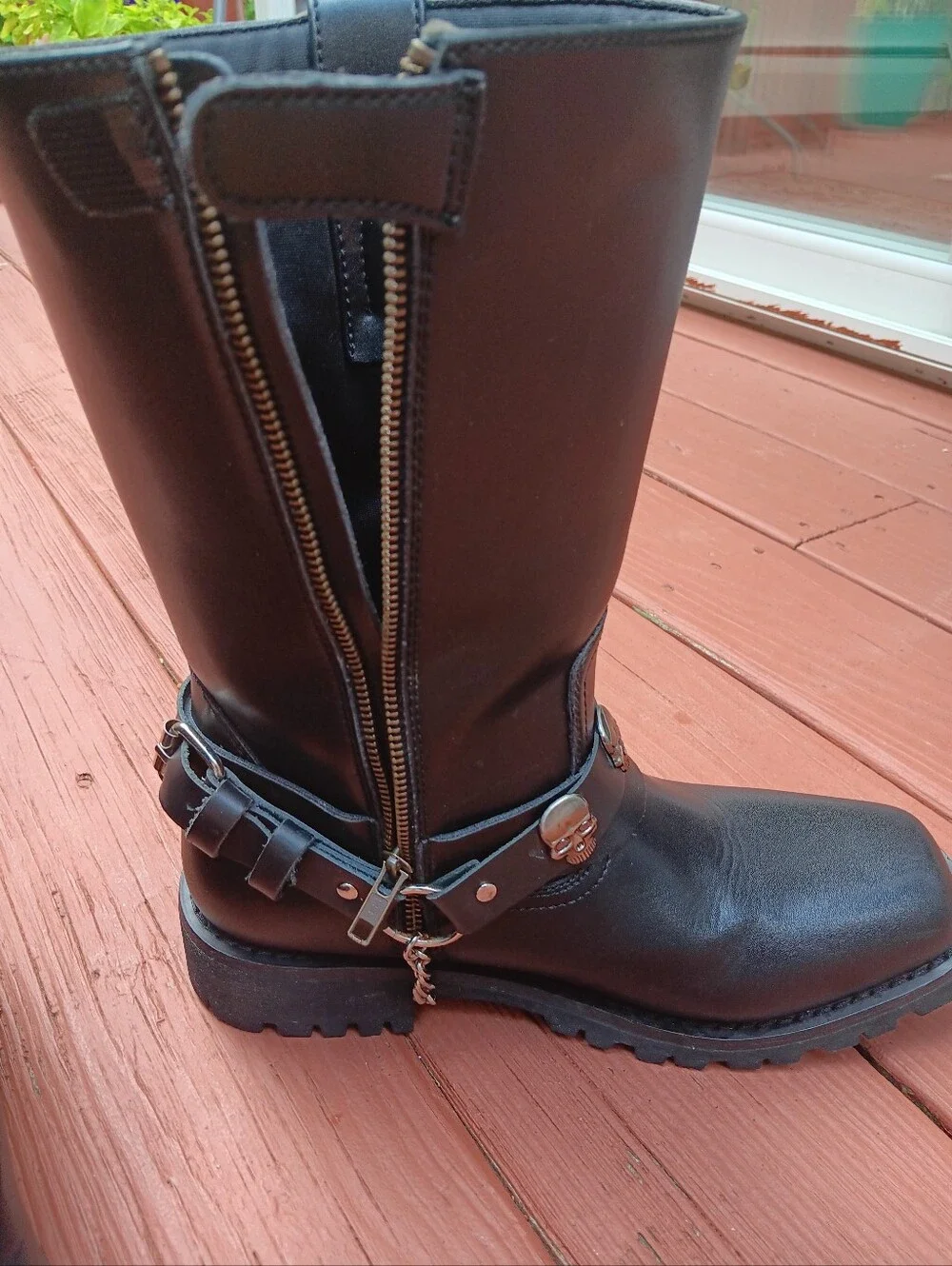 Men's Black Leather Harley-Davidson Mid Calf Boots